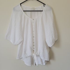 Beach Lunch Lounge Collection Button Front Cotton Top